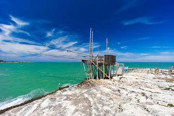 fishing towers near Vieste, NP Gargano, Foggia, Italy
