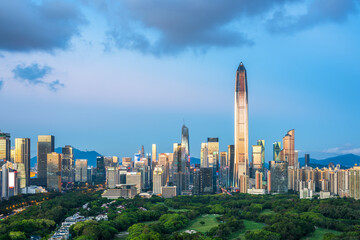 Skyline of Futian City, Shenzhen, Guangdong