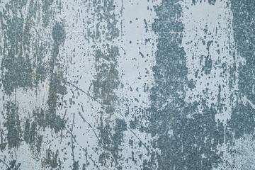 Old Painted Metal Fridge Side Background With Natural Weathered Effect, Cracks, Scratches. Abstract Vintage Backdrop Of Aluminium Sheet