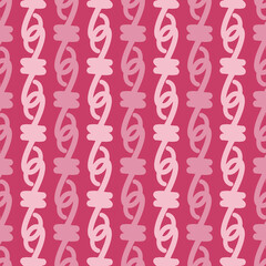 Cute chain vector repeat pattern. Intertwined lines seamless illustration background.