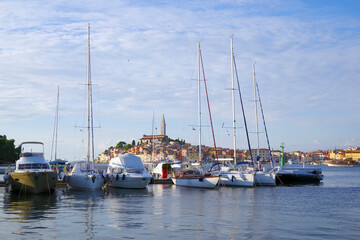 Fototapeta na wymiar Marina of Rovinj - Rovigno in Istria, Croatia