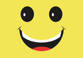 Sonrisa y felicidad en un fondo amarillo.