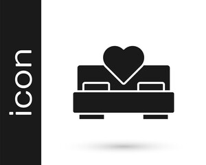 Black Bedroom icon isolated on white background. Wedding, love, marriage symbol. Bedroom creative icon from honeymoon collection. Vector.