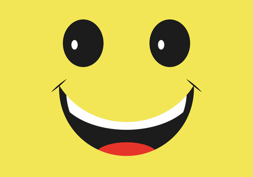 Sonrisa y felicidad en un fondo amarillo.