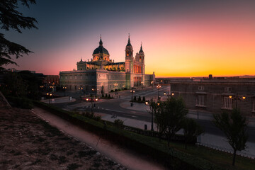 Fototapeta na wymiar Almudena Cathedral in Madrid, Spain.