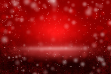white bokeh and flakes on a red background. Red and white blur, used as wallpaper.