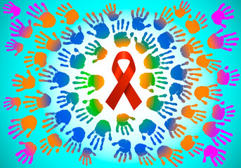 World AIDS Day. The symbol of the fight against aids.