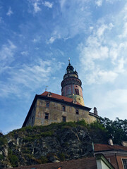 Fototapeta na wymiar view of Castle Tower in Cesky Krumlov, Czech Republic