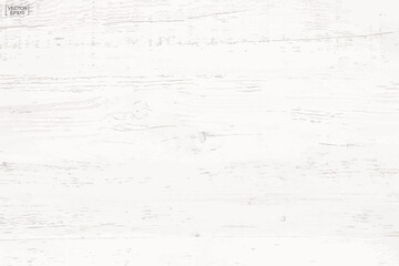 White wood pattern and texture for background. Vector.