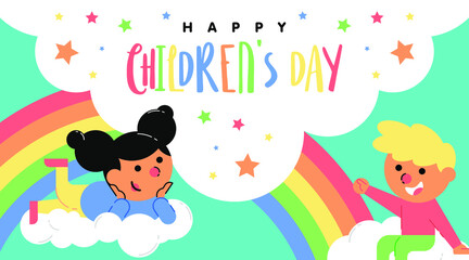 Happy Children's Day Background Illustration Vector