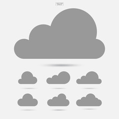Clouds icon. Cloud storage sign and symbol. Vector.