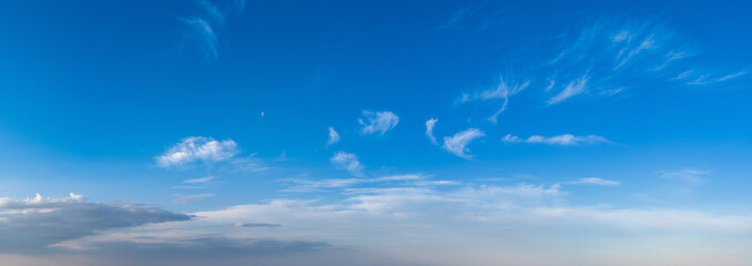 Clouds in blue sky panoramic high resolution background