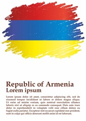 Flag of Armenia, Republic of Armenia. Bright, colorful vector illustration