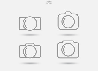 Camera sign and symbol. Photo icon or image icon. Vector.
