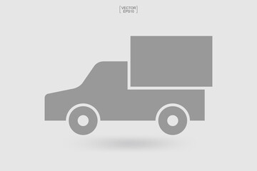 Car icon. Logistics truck icon. Delivery service car symbol. Vector.