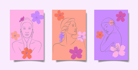 woman line sketch hand drawn background