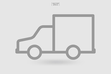 Car icon. Logistics truck icon. Delivery service car symbol. Vector.