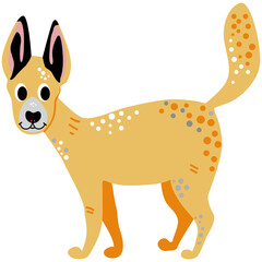 Dingo dog cute vector stock illustration. Australian animal.