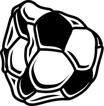 Vector illustration of the deflated soccer ball