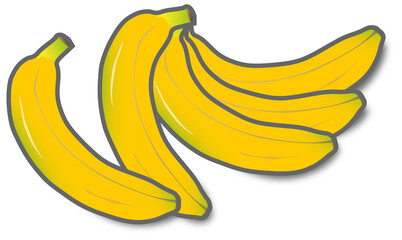 bunch of yellow bananas, vector illustration, for food labels, shops, vegan companies, grocery