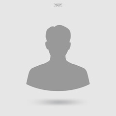 Picture profile icon. Male icon. Human or people sign and symbol. Vector.