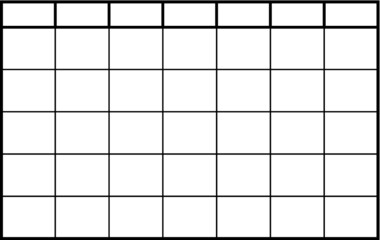 Vector illustration of the blank weekly calendar