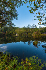 Obraz premium Komaide lake at the beginning of autumn