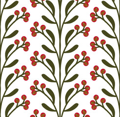 Vector seamless pattern with flowers in a white background.