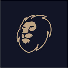 lion head logo design vector illustration