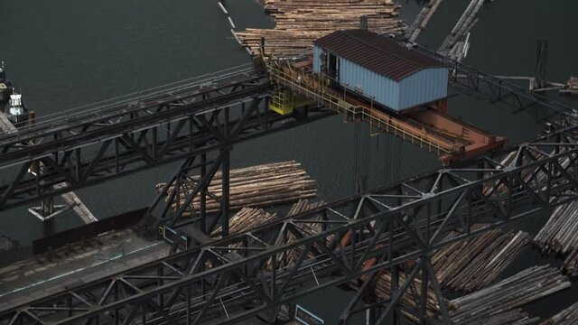 Birds Eye View of Log Boom