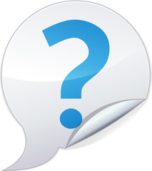 Sticker bulle de dialogue point d'interrogation