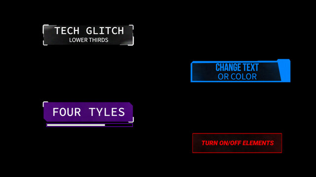 Bold Tech Glitch Lower Thirds