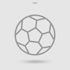 Fototapeta premium Soccer football ball icon. Sports ball sign and symbol. Vector.