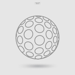 Golf ball icon. Sports ball sign and symbol. Vector.