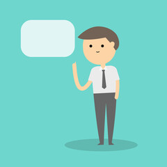 businessman with a speech bubble