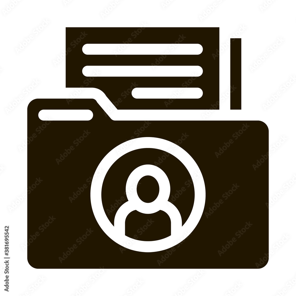 Sticker Folder With Files glyph icon vector. Folder With Files Sign. isolated symbol illustration