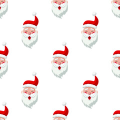 Seamless pattern. noel illustration. Santa Claus in transparent background