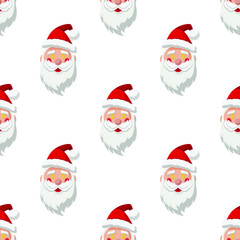 Seamless pattern. noel illustration. Santa Claus with dollar symbol in eyes in transparent background
