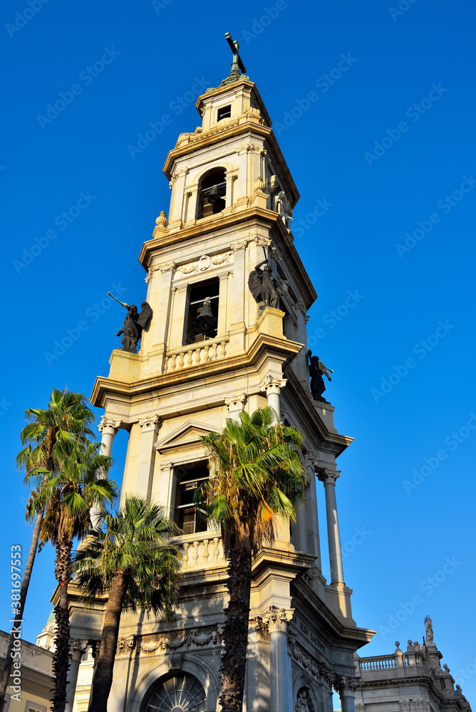 Wall mural bell tower of the Sanctuary of the Blessed Virgin of the Rosary  Pompeii Italy