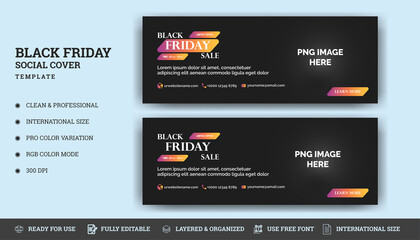 Black Friday Sale Facebook Cover Page Template