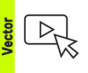 Black line Advertising icon isolated on white background. Concept of marketing and promotion process. Responsive ads. Social media advertising. Vector.