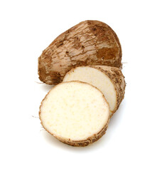 Closeup of taro on white background 