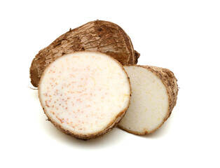 Closeup of taro on white background 