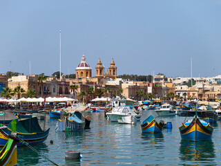 View of the port in Marsaxlokk, Malta