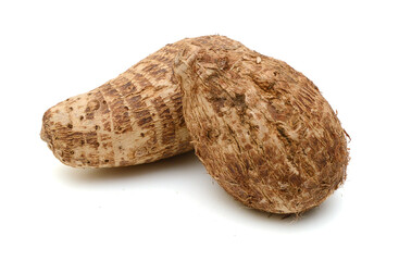 Closeup of taro on white background 