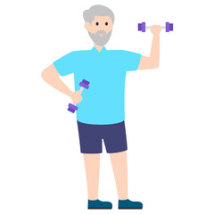 Weightlifting Flat Vector 
