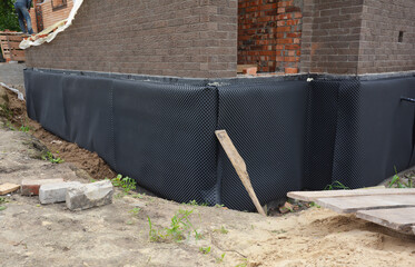 Example of bad and ineffective applying of non continuous and not total exterior waterproofing...