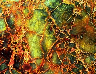 orange yellow textures on green background