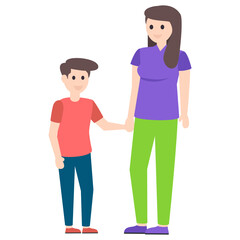 Obraz premium Motherhood Flat Character