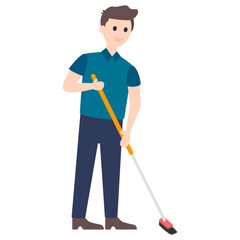 Fototapeta premium Male Sweeper Avatar